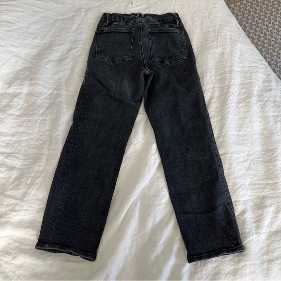 GOOD AMERICAN ALWAYS FITS GOOD LEGS STRAIGHT JEANS BLACK - Picture 4 of 6